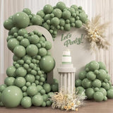 110Pcs Sage Green Balloons - 18, 12, 10, 5 Inch Sage Green Balloon Arch Kit For Wedding, Engagement, Bridal Shower, Baby Shower, Birthday Party Decorations