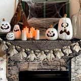 Felt Ghost Garland: Handmade Halloween Decor, Rustic White Banner