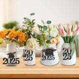 40pc Glitter 2025 Graduation Cutouts Caps Confetti Party Decorations Black