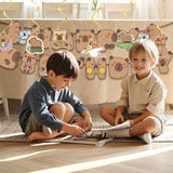 Capybara Birthday Decor Set with Banner, Swirls, Toppers and Balloons