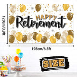 Happy Retirement Decorations,Gold Large Balloon Banner Backdrop Sign,Cheers to Retirement Farewell Goodbye Party Photoprop Supplies Sign.