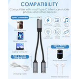 Usb C Splitter 1 In 2 Out, Dual Usb C Headphone And Charger Adapter Audio Dongle Cable With Pd 100W Fast Charging For Iphone 16/16Pro/16Pro Max, Pixel 8 7 6Xl, Samsung Galaxy S25 S24 S23 S22+ Note 20
