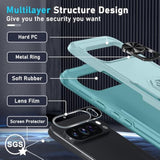 For Google Pixel 9/9 Pro Case With Screen Protector+Camera Lens Protector,Heavy Duty Shockproof Full Body Phone Cover Built In Metal Ring Holder Kickstand,2024 Mint Green