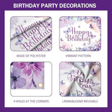 Purple Butterfly Birthday Decorations Balloon Arch Kit - Glitter Butterfly Party Supplies With Garland, Backdrop, Centerpieces For Women Girls Birthday Party Decor