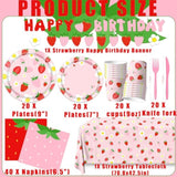 Strawberry Party Supplies Tableware Set Fruit Theme Birthday & Baby Shower Decor
