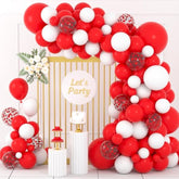 Red White Balloon Arch Garland Kit - Matte Red White Balloons Red Confetti Balloons For Wedding Birthday Graduation Christmas Valentines Mother'S Day Anniversary Party Decorations
