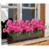 2Pcs Artificial Geraniums For Outdoor Silk Flowers Rose Red Artificial Geranium Bush Faux Flowers Red Geraniums For Floral Home Decor Indoor Garden Patio Grave Cemetary Vase Table Centerpiece…