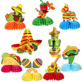 9 Pieces Fiesta Table Centerpieces Paper Mexican Honeycomb Decoration
