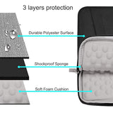 MOSISO Laptop Sleeve Bag Compatible with MacBook Air/Pro, 13-13.3 inch Notebook, Compatible with MacBook Pro 14 inch M4 M3 M2 M1 2025-2021, Polyester Vertical Bag with Bevel Pocket&Handle&Belt,Black