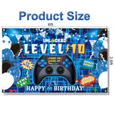 10Th Birthday Decorations For Boys Happy 10Th Birthday Banner, 10Th Video Game Birthday Decorations Cheers To 10 Years Party Supplies 6 X 3.6Ft