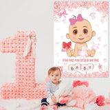 Pin The Pacifier On The Baby Party Games, Pink Baby Shower Decoration Bow Party Decorations With Large Poster 48 Pacifier Stickers Game For Baby Shower Party Bow Coquette Birthday Decorations