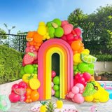 Fruit Balloon Garland Arch Kit Pink Rose Red Yellow Green Orange Balloons With Watermelon Strawberry Lemon Orange Foil Balloons For Twotti Fruity Party Decorations Sweet Birthday Party