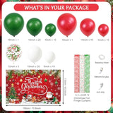 137Pcs Merry Christmas Party Decorations Christmas Balloon Garland Arch Kit Red Green Foil Fringe Curtain Xmas Balloons Decorations Xmas Birthday Backdrop Party Balloons Supplies