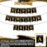 Happy New Year 2026 Banner No DIY Party Decorations Supplies