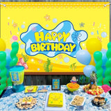 SpongeBob Birthday Decorations – Banner & Backdrop Photo Wall for Party Supplies