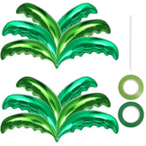 12 Pcs Palm Tree Leaves Balloons,Hawaiian Tropical Green Leaf Balloons,Foil Coconut Tree Leaves Balloon For Birthday Baby Shower Hawaii Luau Tropical Beach Party Supplies