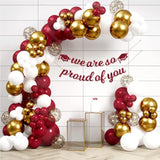 Red And Gold Balloons Garland Kit 99 Count - Balloons With Gold Confetti Balloons, Crimson And Gold Party Decorations For Wedding Anniversary, Valentines Day Party Decorations