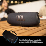 JBL Charge 5 (Black) + Bundle with divvi! Protective Hardshell Case (Black)