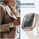[3Pcs For Apple Watch Screen Protector Case 41Mm Series 9/8/7 Accessories, Iwatch Protective Face Cover For Women Men, Tempered Glass Film Hard Bumper For Iphone Watch 41 Mm