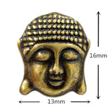 12 Pieces Buddha Head Antique Brass Color Metal Shank Buttons 16Mm