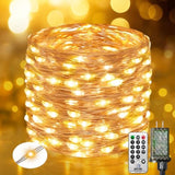 Fairy Lights Plug In With Remote, 33Ft 100 Led Outdoor Twinkle Lights Waterproof With Timer, 8 Modes Indoor String Light