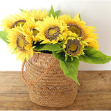 Artificial Flowers Sunflowers Bouquet Centerpieces Real Touch Silk Fake For Wedding Bride Floral For Home Arrangement Decoration Garden Decor