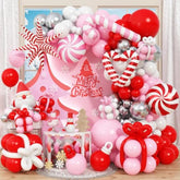 138pcs Christmas Balloon Arch Kit Red Pink Silver White Party Decor