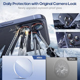 Camera Lens Protector for iPhone 17 Pro / 17 Pro Max Bling, Individual Metal Aperture Ring with 9H Hardness, Scratch-Proof Camera Screen Protector,