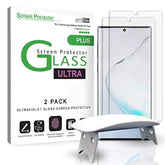 amFilm Ultra Glass Screen Protector for Samsung Galaxy Note 10 Plus, UV Gel Application, Compatible with UltraSonic FingerPrint Scanner for Galaxy Note 10 Plus(2019), Tempered Glass, 2 Pack