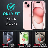 Military Grade 3 in 1 Heavy Duty Shockproof/Drop Proof/Dust Proof Case for iPhone 15 with Magsafe Compatibility and 2Pcs Tempered Glass Screen Protector (New-Black/Grey, 1 Pack)