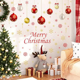 Christmas Wall Decals - 6 Sheets Removable Decorations, Stickers For Wall, Window, Refrigerator Door - Balls And Ornaments