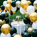 100pcs Black Gold White Confetti Balloons 12inch Party Decorations
