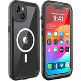 Design For Iphone 14 Waterproof Case, Full Body Shockproof Dust Proof Phone Case Cover With Screen Protector - Black