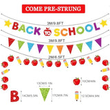 Glitter Back To School Banner And Pennant Banner Colorful Glittery First Day Of School Garland Welcome Back Party Fireplace Mantle Decorations Home Classroom Office Photo Booth Props