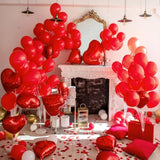 129Pcs Red Balloons Different Sizes 18 12 10 5 Inch For Garland Arch,