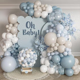 Dusty Blue Balloon Garland Kit 139pcs for Baby Shower, Birthday, Wedding & Party Decor