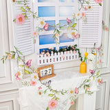 Garden Party Flower Banner Reusable Wildflower Garland For Enchanted Garden Woodland Tropical Theme Wedding Baby Shower Birthday Tea Supplies Girl Decorations - 2 Pcs