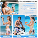 Large Waterproof Phone Pouch Floating, Waterproof Phone Case For Iphone 15 14 Pro Max 13 12 Plus 11 Xs Xr X Samsung Up To 8.5'', Ipx8 Water Proof Cell Phone Dry Bag For Beach Swimming Kayaking, Blue