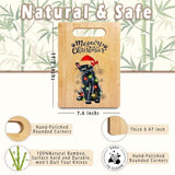 Black Cat Meowy Cutting Board - Merry Christmas Bamboo For Kitchen