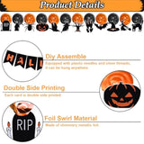 Halloween Party Decorations Set Banner Triangle Flag Ghost Pumpkin Witch Swirls