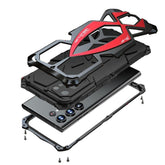 For Samsung Galaxy S23 Ultra Case Metal Hard Phone Case Cover Case Para Screw With Camera Protection Heavy Duty Metalicas Military Grade Black Red