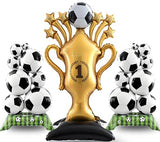3PCS Soccer Party Decorations - Large Soccer & Trophy Foil Balloon Set, Sports/Birthday Themed Party Supplies for Soccer Fans,2026 World Cup Decor