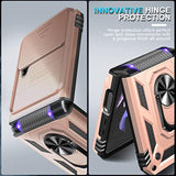 Samsung Galaxy Z Flip 4 Case Built in Slide Camera Lens Cover+Hinge Protection