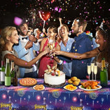 3 Pcs Firework Happy New Year 2026 Tablecloths Colorful NYE Party Covers