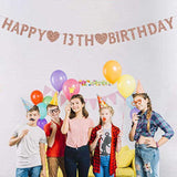 Rose Gold 13th Birthday Banner β Glitter "Happy 13" Party Decoration for Boys & Girls Celebrations
