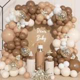 157-Pcs Brown & Neutral Balloon Garland Arch Kit for Parties & Showers