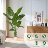 Bird Of Paradise Artificial Tree, 6Ft Tall Faux Plant, Fake Banana Leaf Plant Indoor, Faux Palm Tree Faux Floor Plants Tropical Tree In Pot, Present For Friend Housewarming Decor