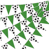 5 Pcs Soccer Party Decorations, 49 ft Pennant Bunting Banner
