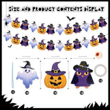 Halloween Banner Garland with Owl Ghost Pumpkin for Indoor Outdoor Party Wall Door Decor