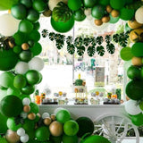 100pcs Green Balloons 12" with Ribbon for Birthday, Christmas, Baby Shower, Safari Party